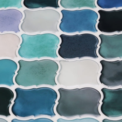 Thicker Upgrade Blue Marble Arabesque Vinyl Tile-HB500