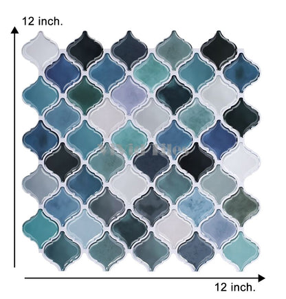 Thicker Upgrade Blue Marble Arabesque Vinyl Tile-HB500