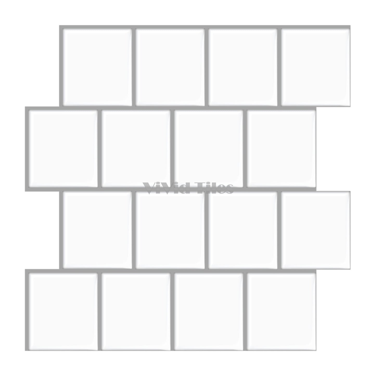 Thicker Upgrade White Rectangle Vinyl Tile HB520