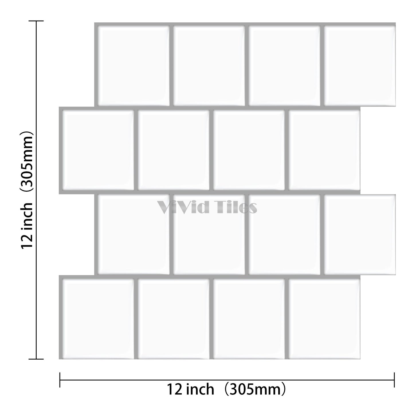 Thicker Upgrade White Rectangle Vinyl Tile HB520