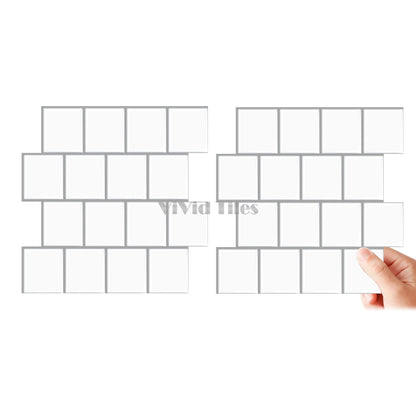 Thicker Upgrade White Rectangle Vinyl Tile HB520