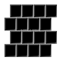 2.5mm Black color with white grout wall tiles for home decor 12*12 inch -HB521