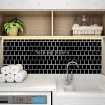 2.5mm Black color with white grout wall tiles for home decor 12*12 inch -HB521