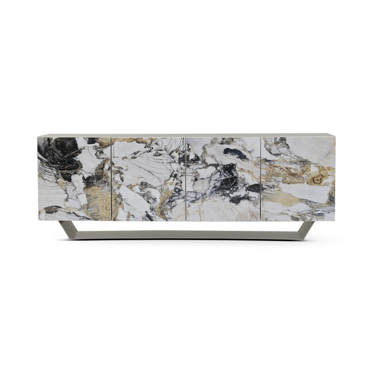Marble-patterned sideboard on a white background