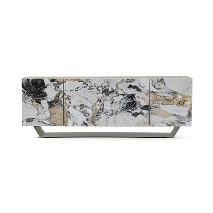 Marble-patterned sideboard on a white background