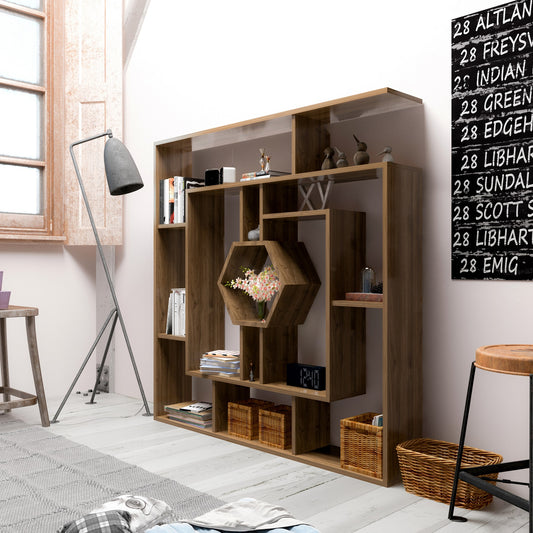 Labrina Bookcase-Walnut