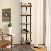 Alice Metal Bookcase-Black&OUD OAK