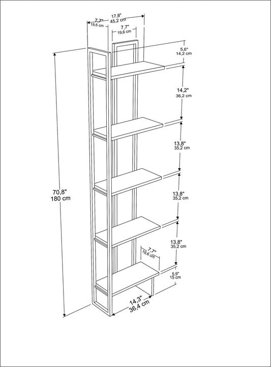 Alice Metal Bookcase-BLUE&White
