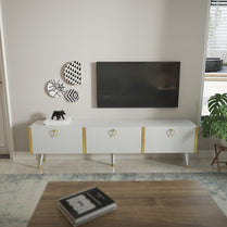 Milagro TV Unit Gloss White Gold