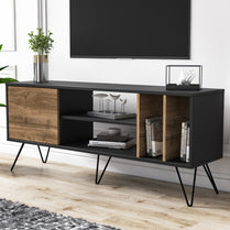 TV Stand Mistico (140) - Walnut, Black-MST55TSB01