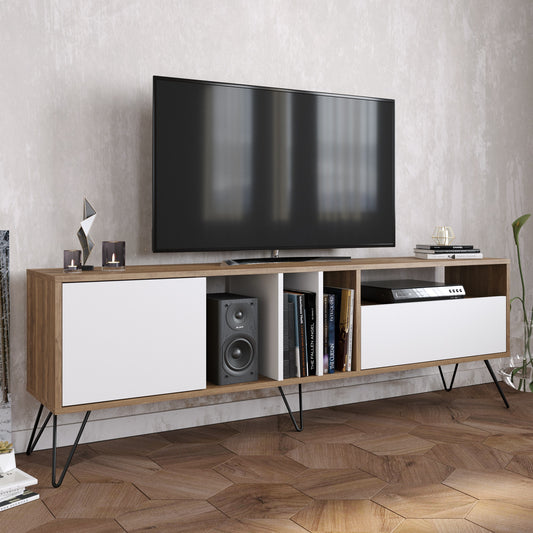 Mistico 71'' TV Unit - Walnut & White