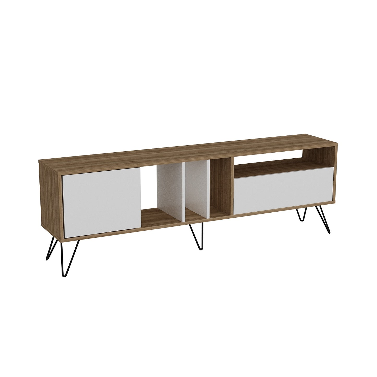 Mistico 71'' TV Unit - Walnut & White