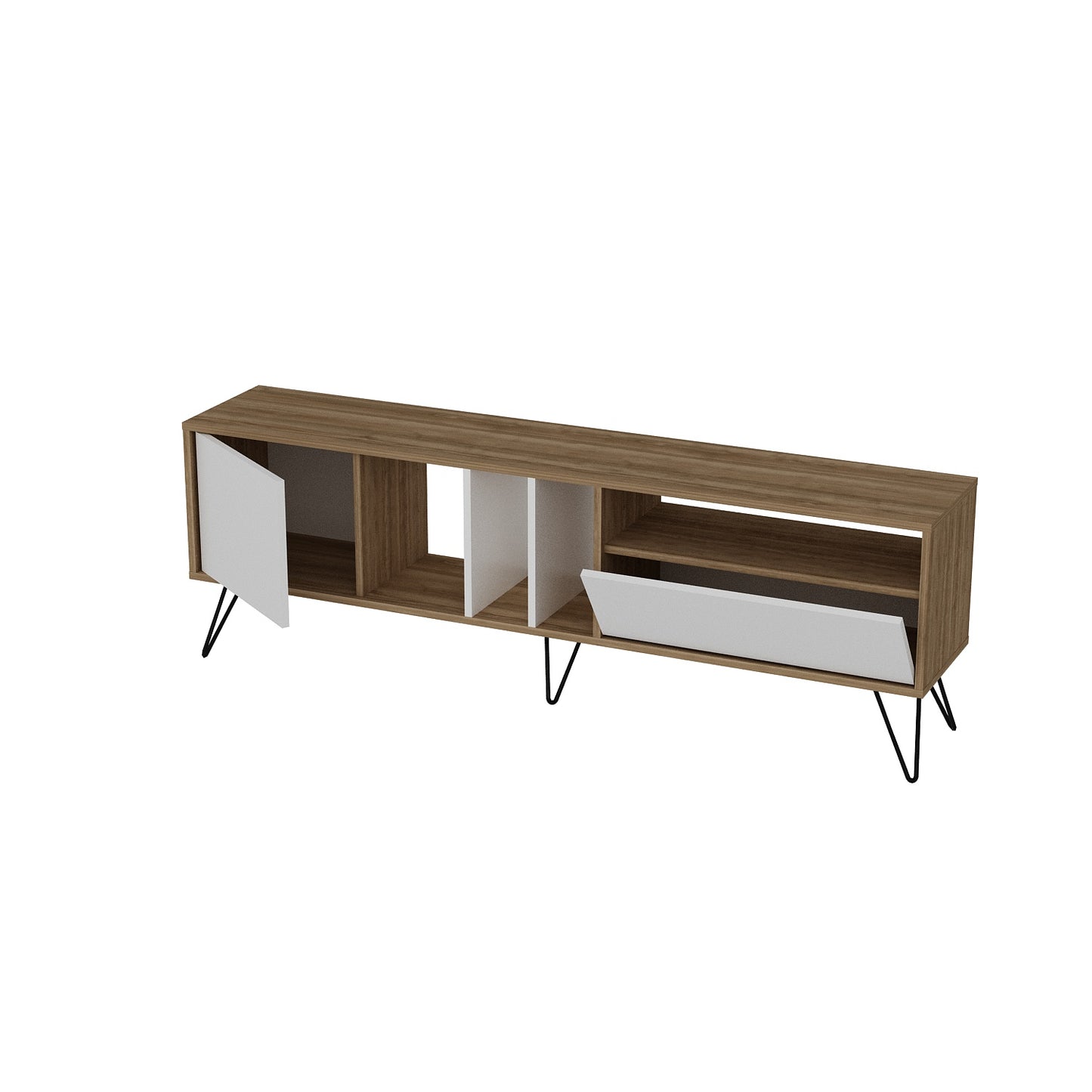Mistico 71'' TV Unit - Walnut & White