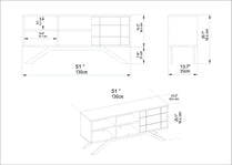 TV Stand North - White, Gold-NOR51TS01