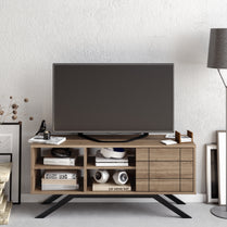 TV Stand North - Black, Walnut-NOR51TS02