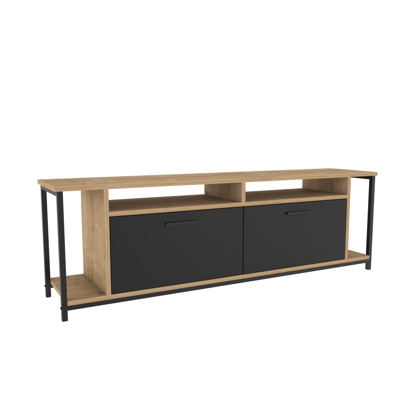 TV Stand Omar - Oak, Black-OMR63TS01