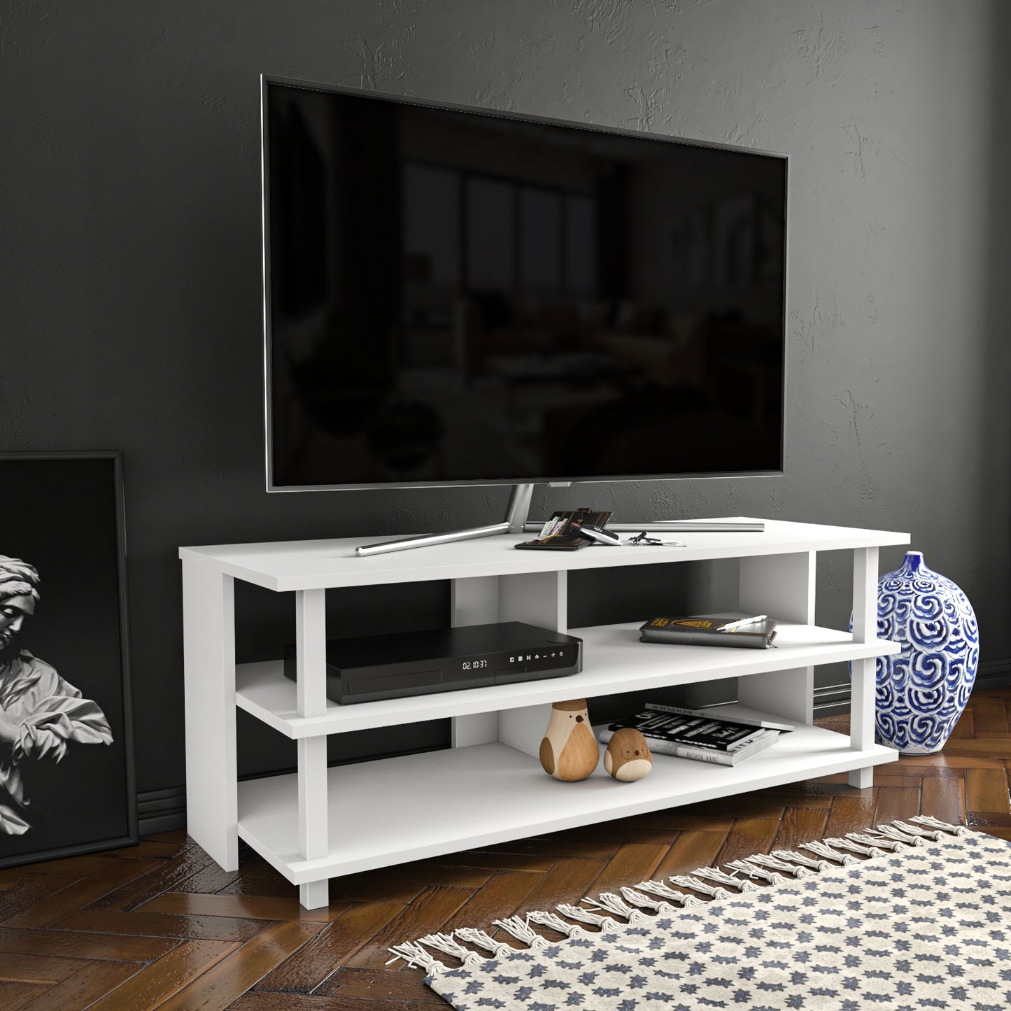 Pueblo TV Unit - White-White