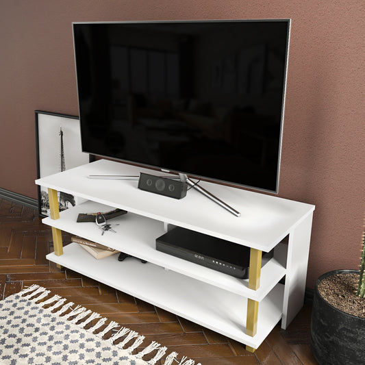 Pueblo TV Unit - Gold-White