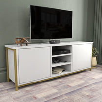 TV Stand Otis - Gold, White-OTVS3089