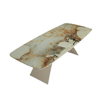 Marble-patterned table on a white background