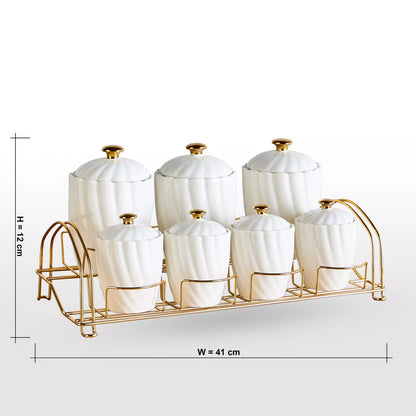 Raqiya 7-Piece Canister Set with Metal Stand
