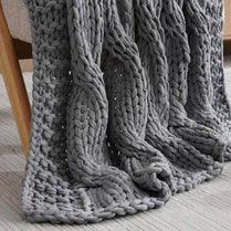 Revo Handknitted Cable Throw – Ash Grey 