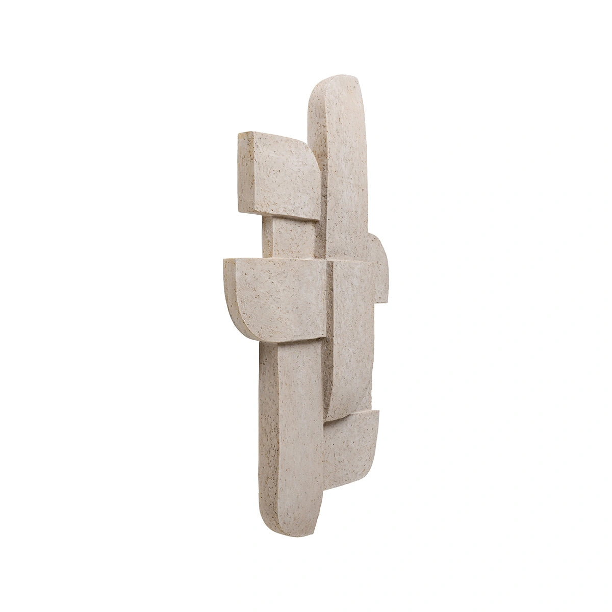 Abstract stone sculpture on a white background