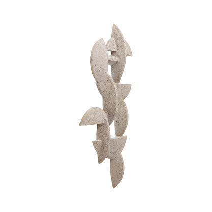 Decorative wall art with abstract, organic shapes on a white background