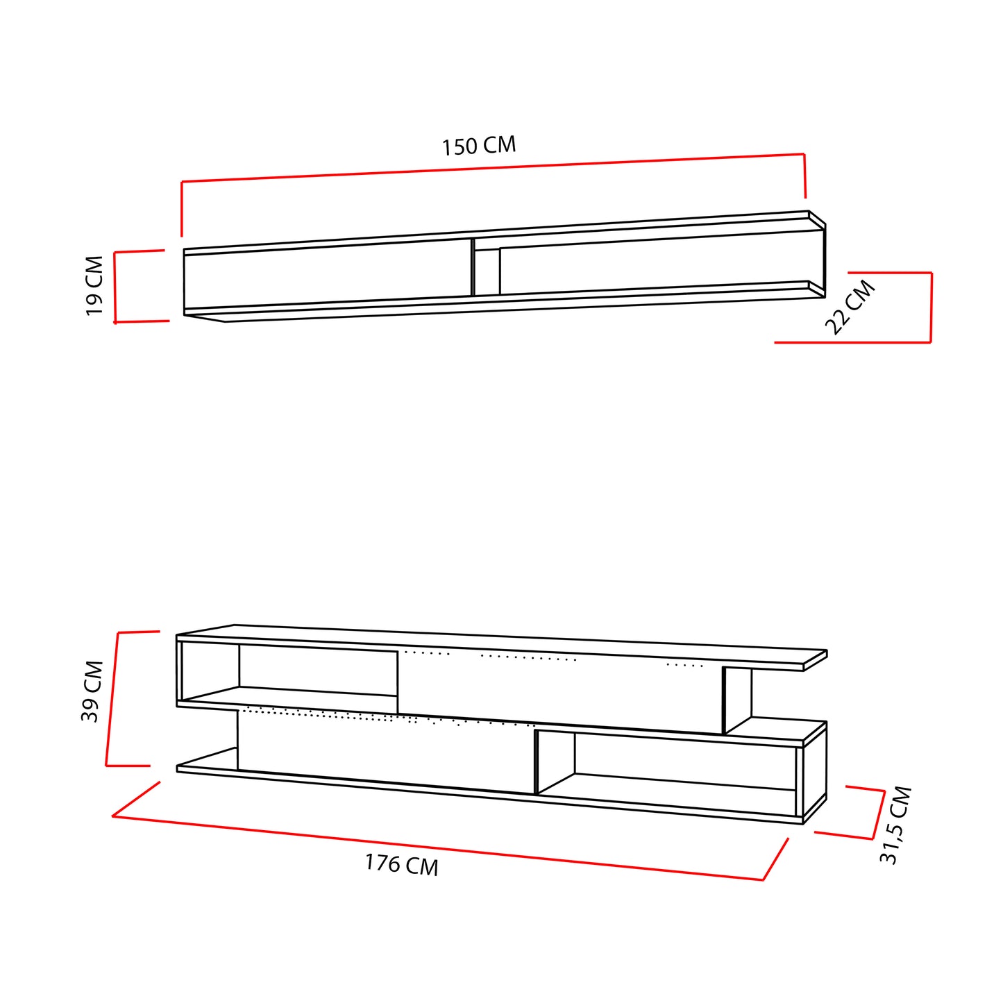 TV Unit Sims - White, Teak-SMS71TS02