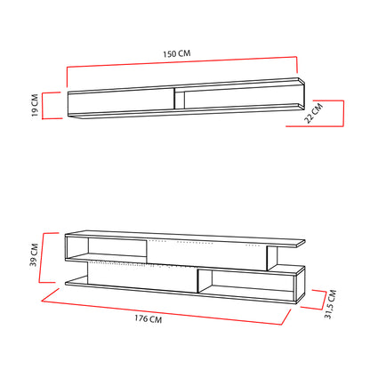 TV Unit Sims - White, Teak-SMS71TS02