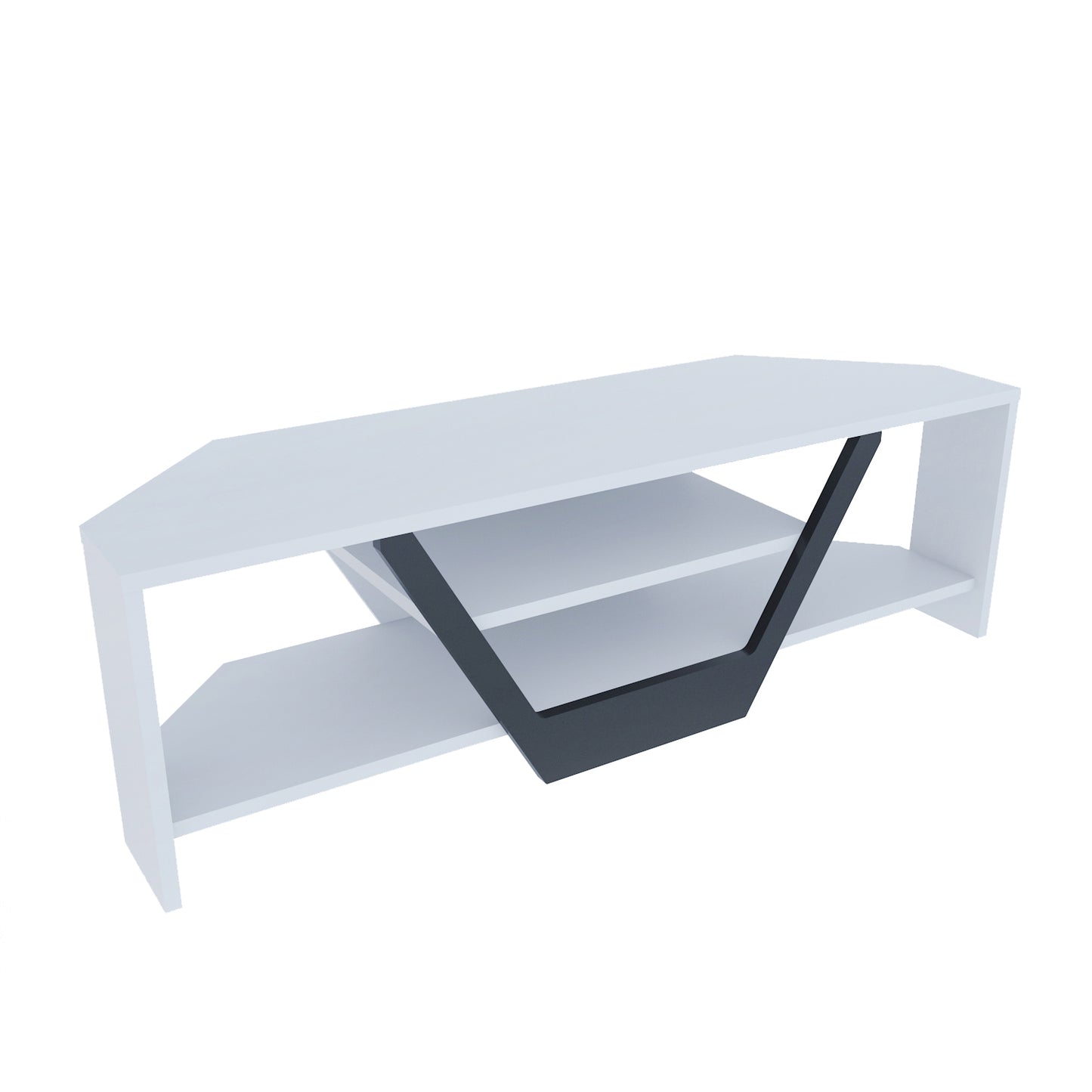 Sares TV Unit White Black