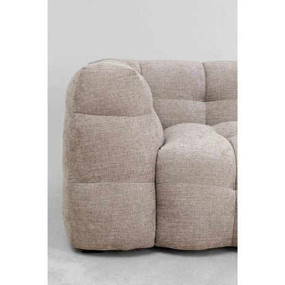 Beige fabric sofa on a white background