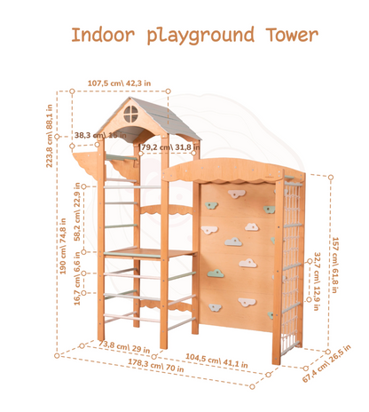 Indoor Tower: Climbing Wall and Net Rope