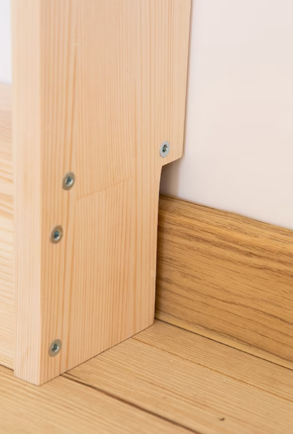 Solid Wood Wall Bookshelf with Floor Attachment