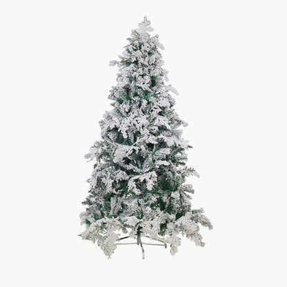 Frosted artificial Christmas tree on a white background