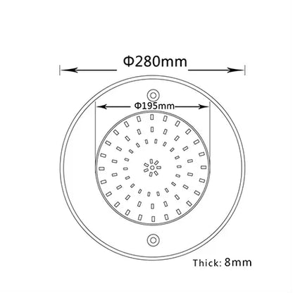 Swimming Pool Stainless Steel Slim Light 280mm Dia - Aquatic