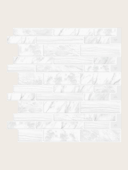 White Marble Strip Large Size Vinyl Tile T80011