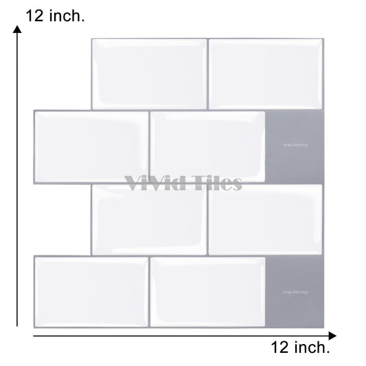 White Brick Vinyl Tile T80025