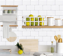 White Brick Vinyl Tile T80025