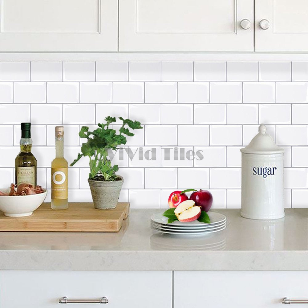 White Brick Vinyl Tile T80025