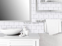 White Brick Vinyl Tile T80025