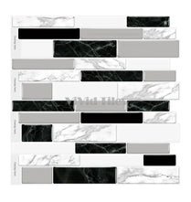 Long Strip Black and White Marble Tile T80045