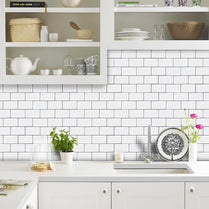 Subway White Color Vinyl Tiles T80053