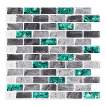 Green with Grey Marble Brick Vinyl Tile T80067