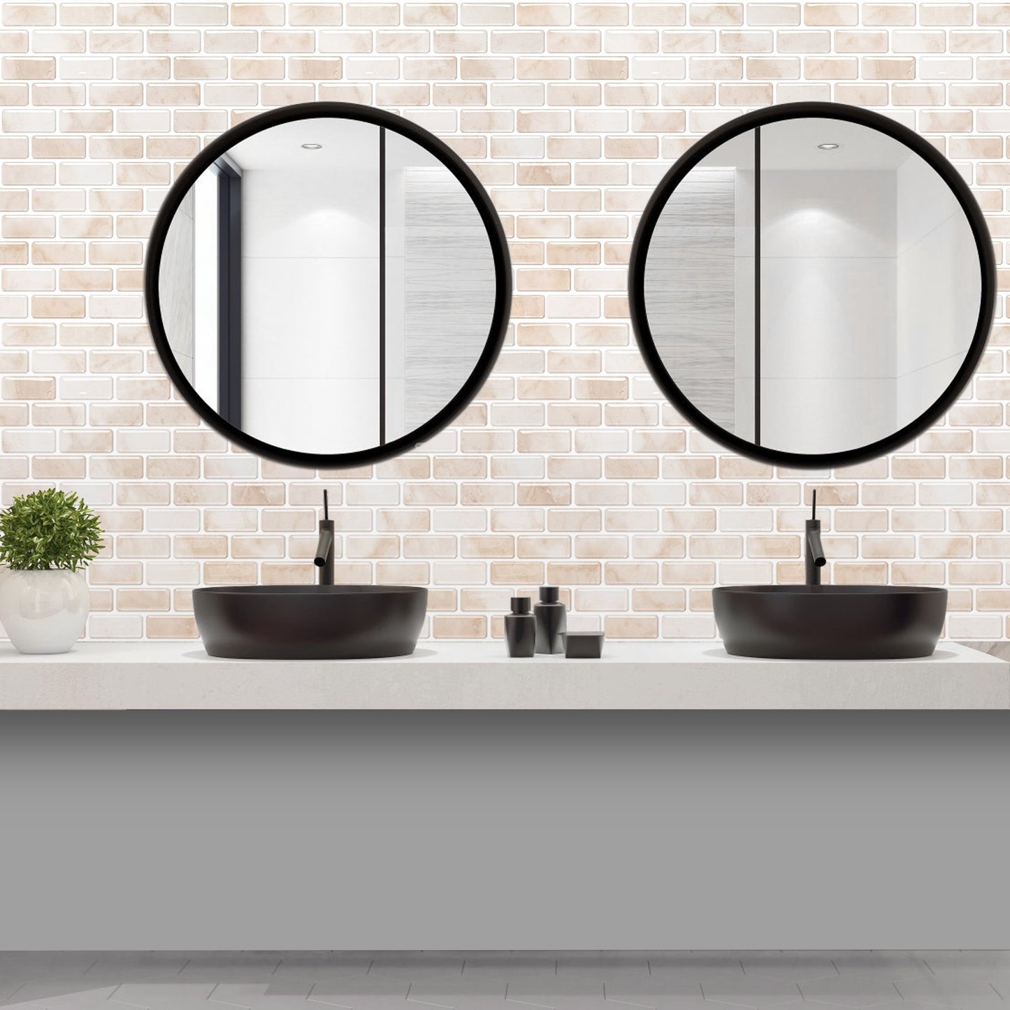 Beige Stone Pattern Strip Vinyl Tiles T80121