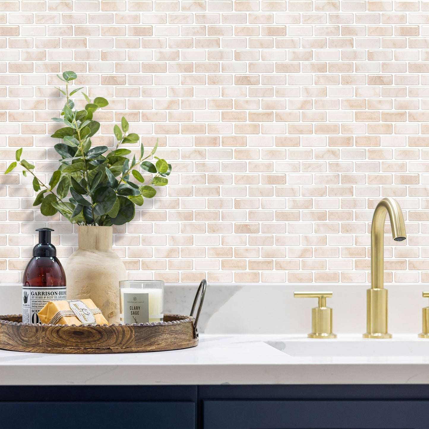 Beige Stone Pattern Strip Vinyl Tiles T80121