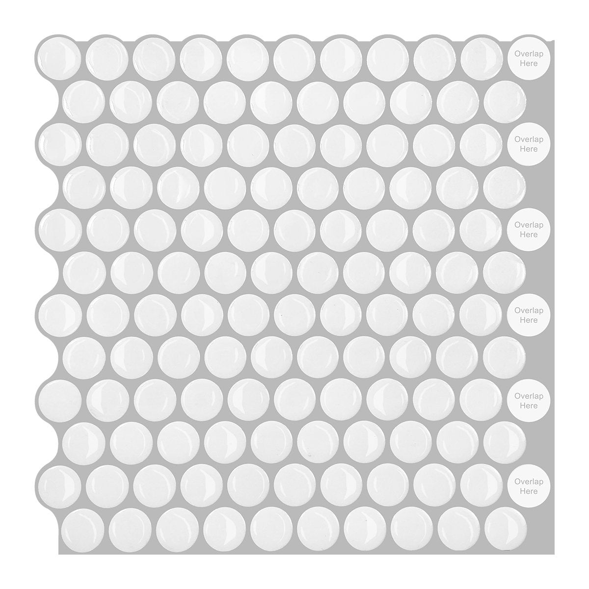 1.2mm Peel and Stick White Dot Wall Tiles Home Decor Bathroom Living Room T80407