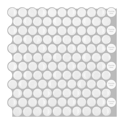 1.2mm Peel and Stick White Dot Wall Tiles Home Decor Bathroom Living Room T80407