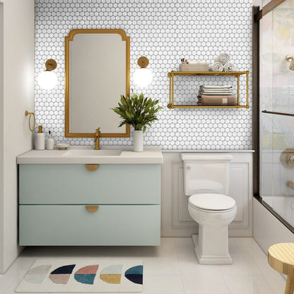 1.2mm Peel and Stick White Dot Wall Tiles Home Decor Bathroom Living Room T80407