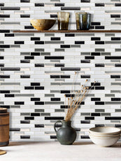 Black Strip Vinyl Wall Tile T80702